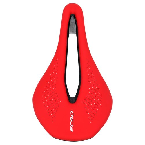 Bicycle Seat Road Bike Saddles PU Ultralight Breathable Comfortable Seat Cushion Bike Racing Saddle Parts Components (Red)