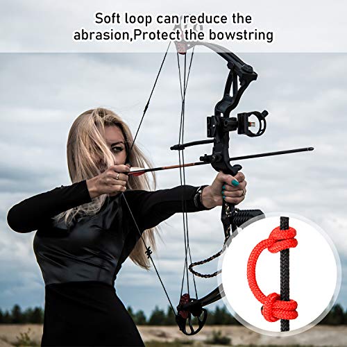 Archery D Loop Rope - 10ft Bowstring Serving - Black & Red