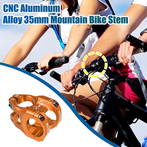 X AUTOHAUX Aluminum Mountain Bike Stem 35mm Orange for Road & MTB Cycling
