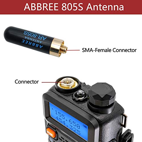Dual Band VHF/UHF Ham Radio Antenna - 1.96" Mini AR-805S - Black-Orange (2 Pack)