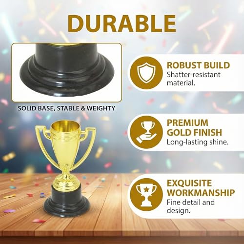Mini Gold Trophy Cup - Small Award for Kids Parties and Sports - 1 Pack