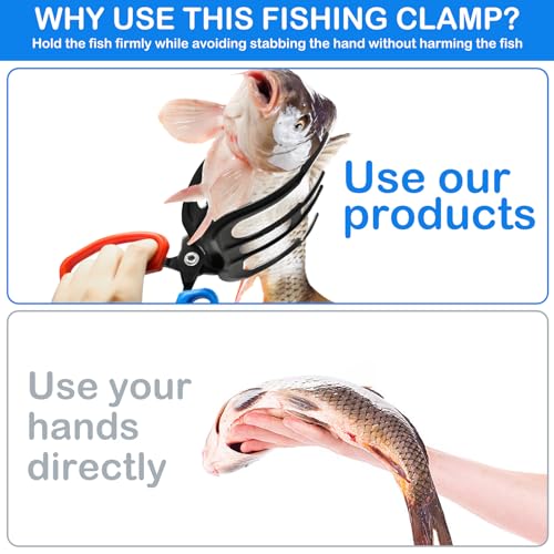3 Claw Fish Gripper Tool - Metal Fishing Grips with Anti-Slip Handles