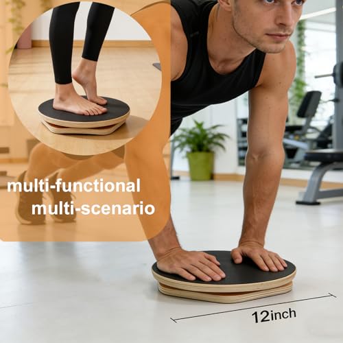Wooden Twister Board - 12 Inch Waist Twisting Disc for Core Strength