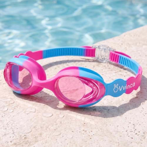 Kids Swimming Goggles Anti-Fog Leak-Proof for Ages 3-8 - Rose Blue