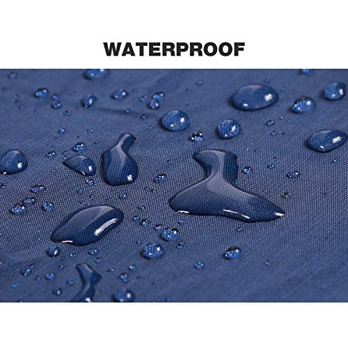 REDCAMP Waterproof Stadium Blanket for Cold Weather - Dark Blue / Light Grey, Large Fleece Outdoor Cover
