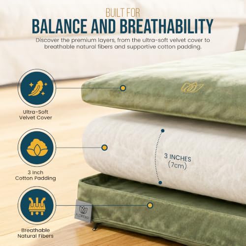 Zabuton Meditation Mat - 32x32 inch Sage Green Velvet Cushion