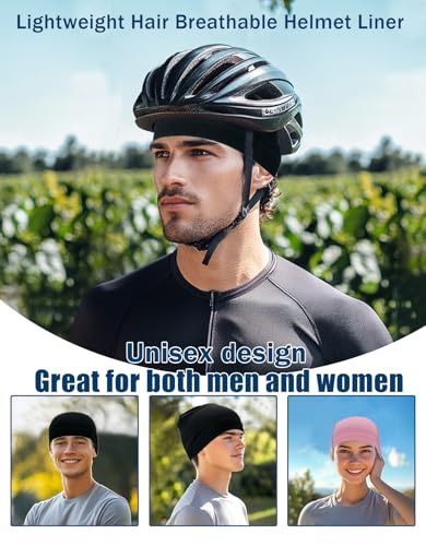 Lightweight Cotton Skull Cap - Summer Beanie Hat - Black & Pink - XX-Large