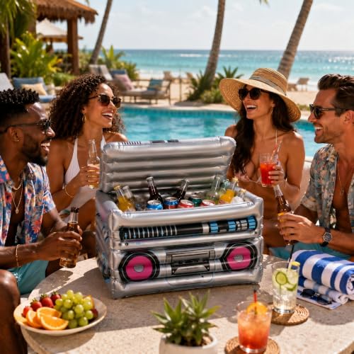Inflatable Boom Box Beverage Cooler | 80s Retro Party Decor