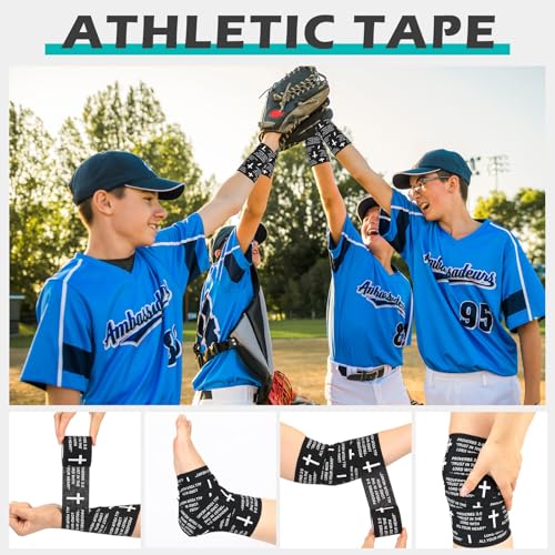 Athletic Sports Tape - Cotton Wrist & Ankle Wrap - Proverbs 3:5 Black