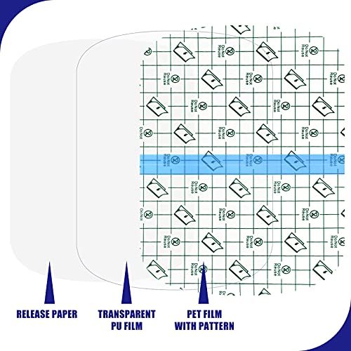 Nuanchu Waterproof Adhesive Tattoo Bandages 60 Pcs - 3.9x5.1 & 6x7.7 Inch Skin Cover