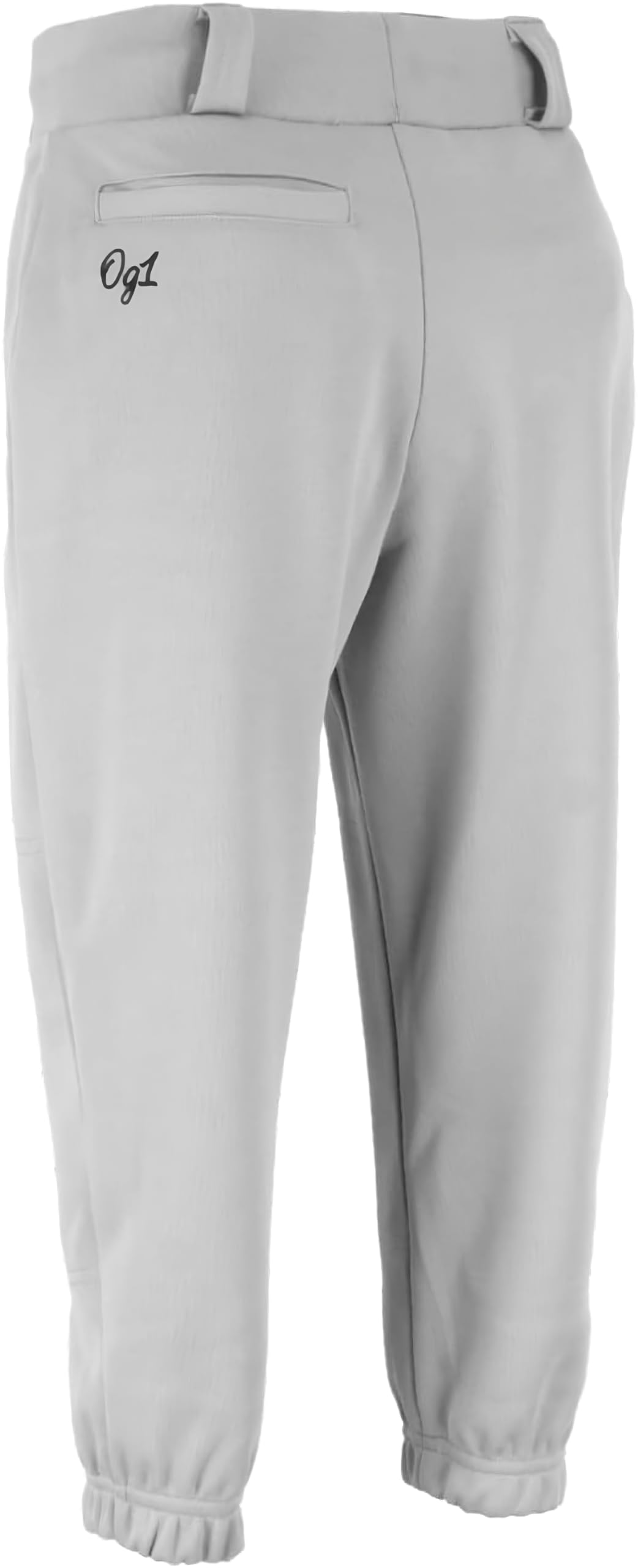 OG1 Slim Fit Youth Pull-Up Premium Baseball Pant | 100% Polyester | Full Length | Elastic Bottom | Drawstring Closure | Belt Loops Gray