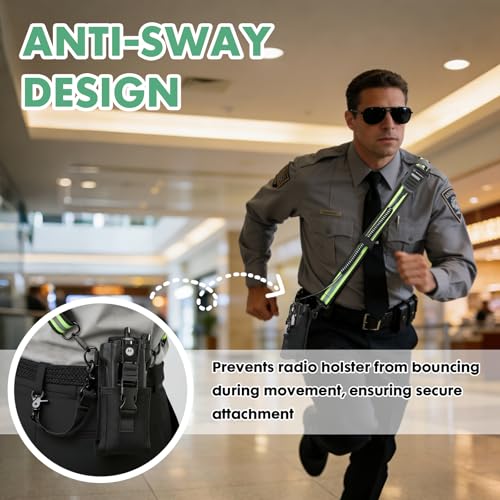 Levowin 2 Pack Firefighter Radio Holster with Reflective Adjustable Shoulder Straps and Anti-Sway, Universal Fit