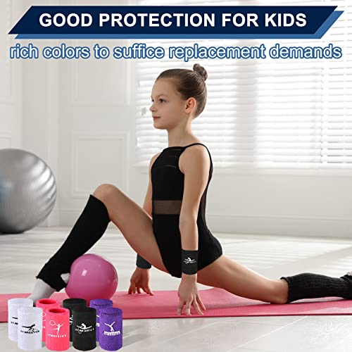 4 Pcs Kids Gymnastics Wristbands - Black, Purple, White, Pink