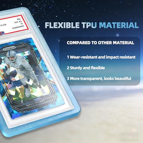 PSA Graded Card Slab Guard - Light Blue Glitter TPU Protector