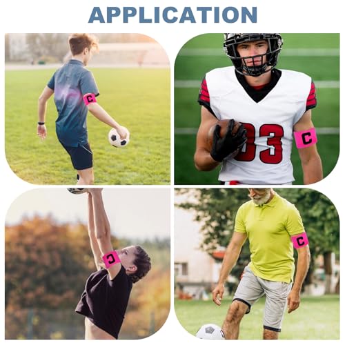 Captain Arm Bands - 4PCS Adjustable Pink Nylon for Soccer & Basketball