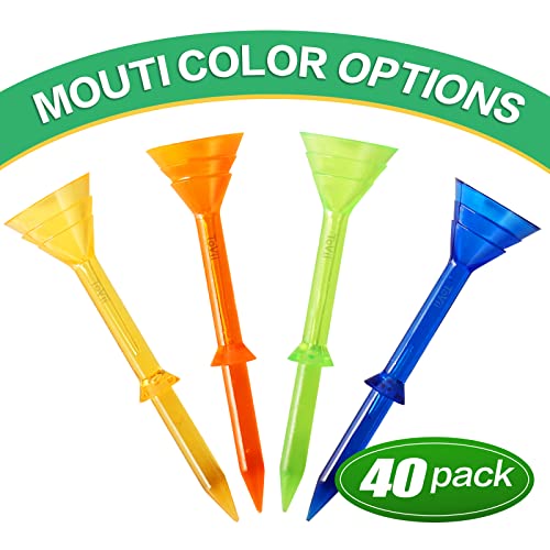 ToVii 3-1/4" Plastic Golf Tees 40 Pack - Blue & Green, Unbreakable & Durable