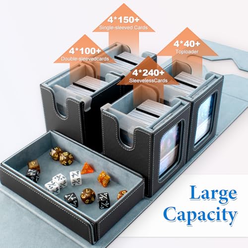 Henyopet MTG Commander Deck Box with 900+ Card Capacity, Magnetic Closure & Accessories