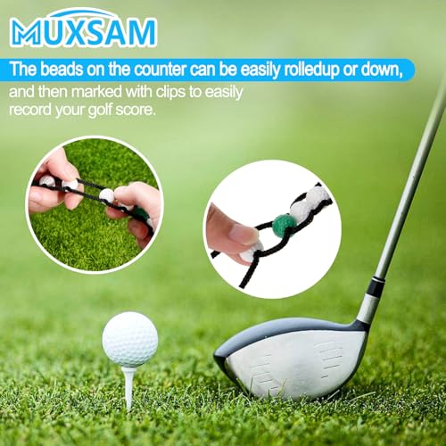 Golf Stroke Score Counter with Clip - Green Beads