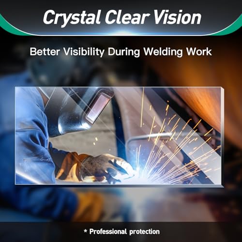 10 per pack - 231410 231411 Inside Outside Clear Cover Lens Kit Front Cover Lens - Welding Helmet Lens Replacement - Ultra-Clear Scratch Resistant Welding Lens