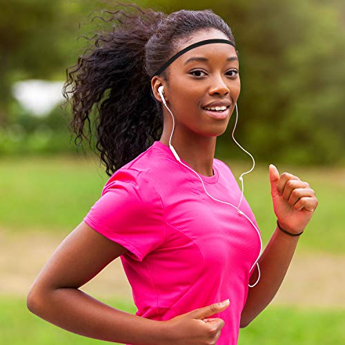 24 Pcs Thin Elastic Sports Headbands - Black Athletic Hair Bands