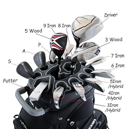 Golf Cart Bag - ASK ECHO T-Lock 3.0 with 14-Way Divider - Black
