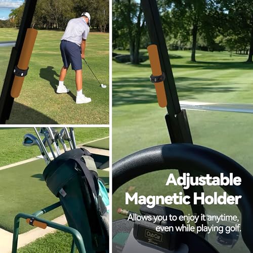 Adjustable Magnetic Holder for Golf Cart - Fits 38 to 60 Ring Gauge - Black+Black