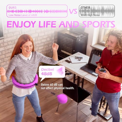 Purple Weighted Hula Hoop for Adults, Adjustable Fitness & Weight Loss Circle