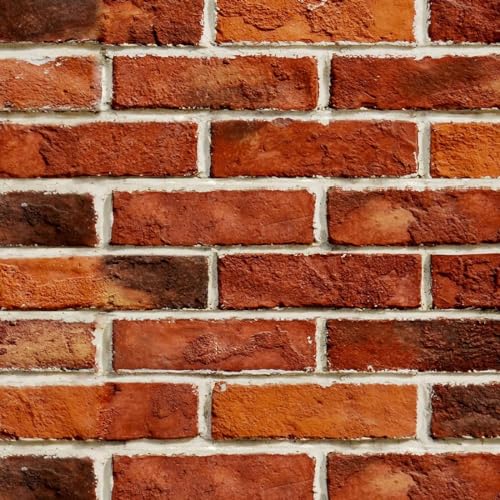 Red Faux Brick Wallpaper Peel and Stick Wallpaper 3D Brick Contact Paper 17.71in ¡¿ 118in Self Adhesive Wall Paper for Fireplace Bedroom Living Room Decoration