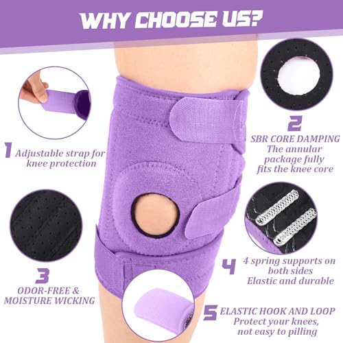 Foilswirl Kids Knee Brace with Side Stabilizers - Purple, 1 Piece