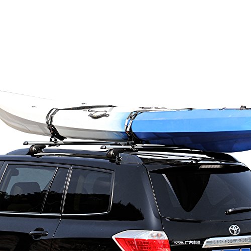 Adjustable Aluminum Kayak Roof Rack with Tie Down Straps - 135LB Capacity