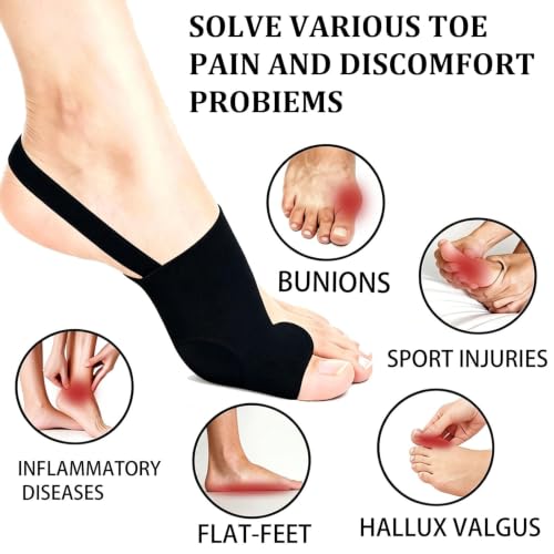 Black Bunion Corrector for Men & Women with Anti-Slip Strap - 2 Pack