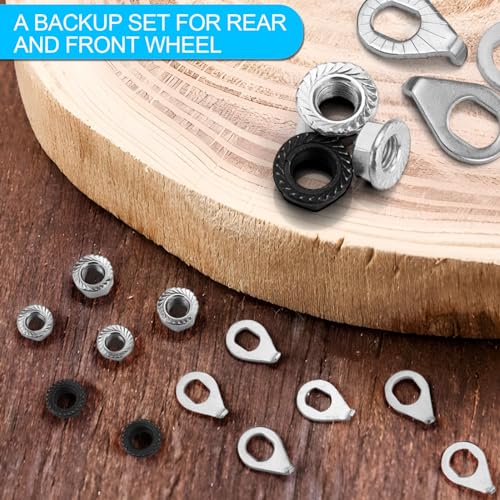 24PCS Bicycle Nuts and Washers Set - M8, M9.5, M10 Sizes