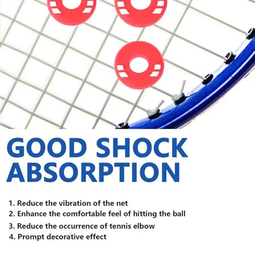 8 PCS Rubber Tire Shape Vibration Dampeners - Tennis Racket Shock Absorbers in 4 Colors