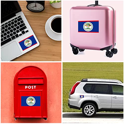 QQSD Belize Flag Sticker Belizean Decal in Multiple Sizes, 3 Pack, 11.7 x 8.3 Inches