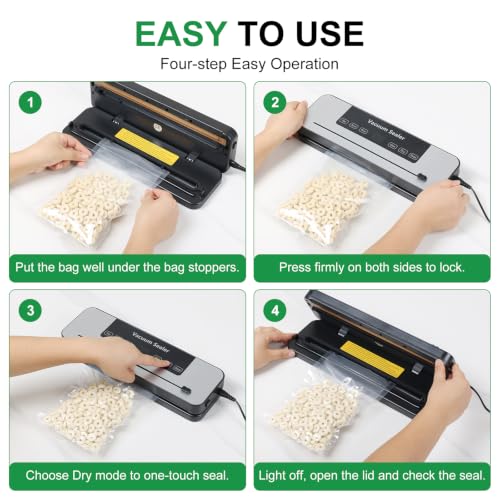 VACLER 6-in-1 Automatic Vacuum Sealer Machine with Built-in Cutter (Compact, 120W)