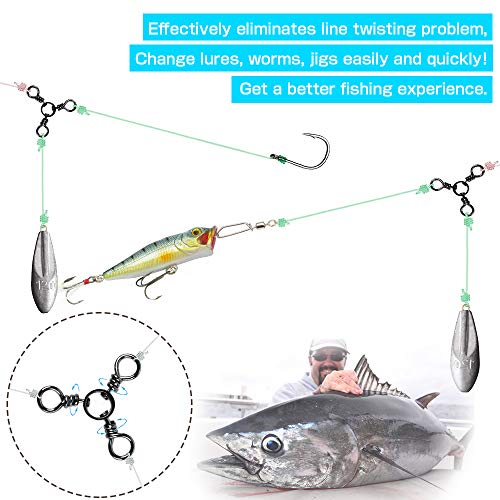 3 Way Fishing Swivel Connector - 26lb, 50 pcs