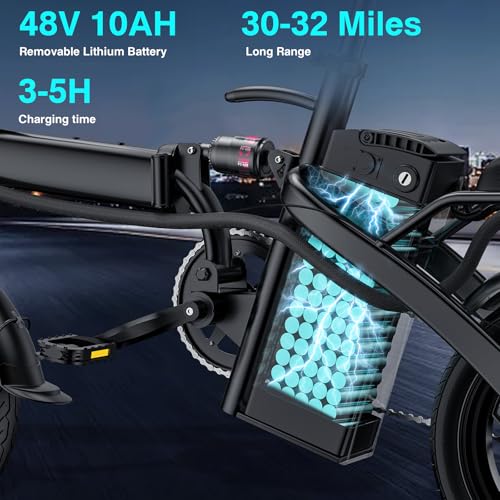 Foldable Electric Bike for Adults & Teens - 14" Mini, 20MPH