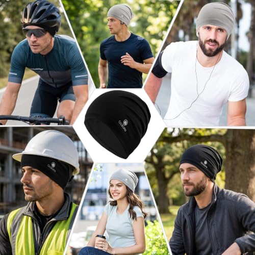 Cooling Skull Cap for Men - Sweat Wicking Helmet Liner - Black