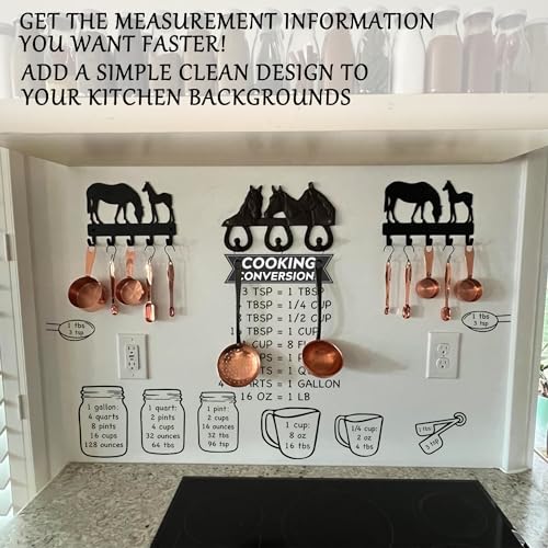 Kitchen Unit of Measurement Conversion Chart, Vinyl Measuring Conversion Decals for Cooking Baking, Gallon Quart Pint Cup Ounce Tbsp Tsp Conversion Chart Stickers for Cupboard Wall Fridge