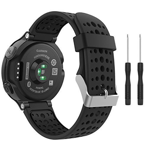 Silicone Watch Band for Garmin Forerunner 235 - Black & Black