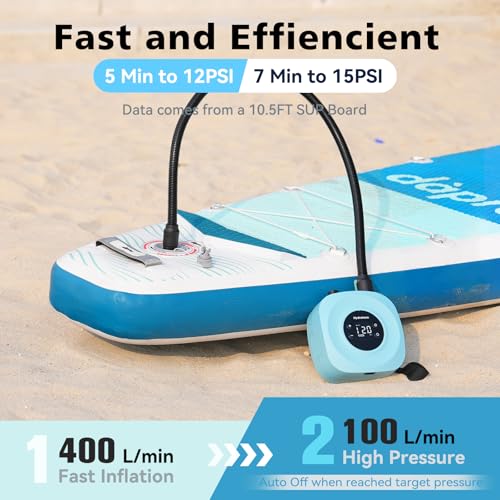 Electric Paddle Board Pump - 20 PSI, Lightweight, Blue