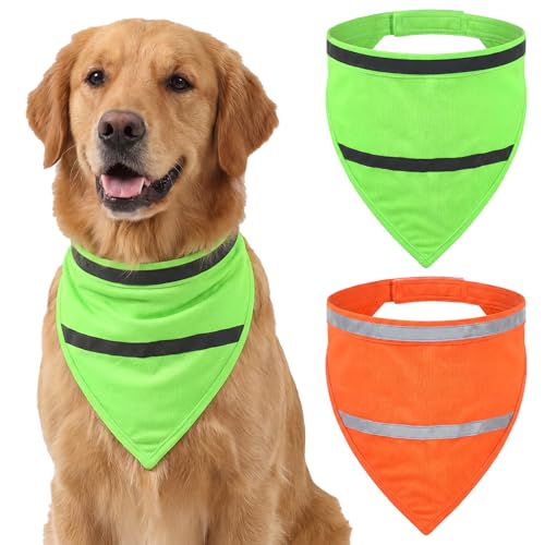 High Visibility Reflective Dog Vest - 2 Pack, Fits Neck 16-20.5 Inches