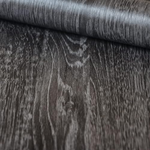 AbaBoorty Black Gray Wood Grain Contact Paper for Cabinets Desk Wood Wallpaper Self Adhesive Peel and Stick Wallpaper Removable Wood Paper Drawer Shelves Kitchen Countertops Cupboards 15.8"x78.8"