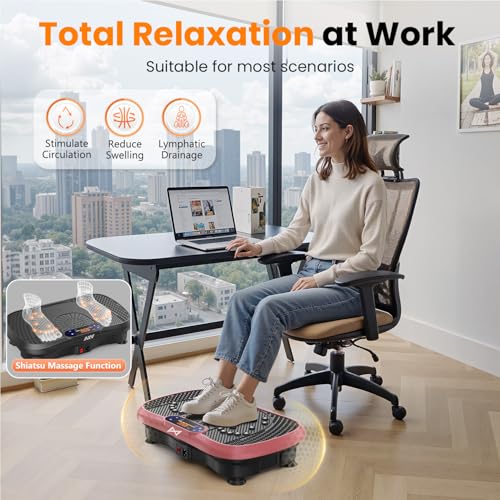 Vibration Plate Fitness Machine - 200W Bluetooth Design - Pink