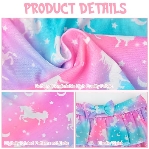 Kids Skirts for Girls 4-5T Unicorn Blue & Purple Ruffle Scooter Skirts