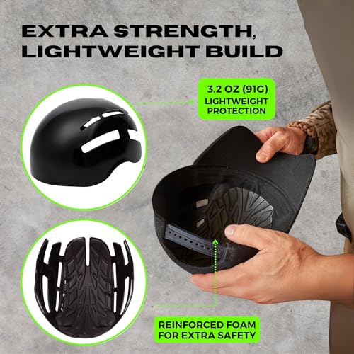 Bump Cap Insert x 2 Pack. Lightweight Hard hat Liner for Baseball Caps. Ventilated Safety Helmet Shell. Protective Headgear for Work, Security and Outdoor use.