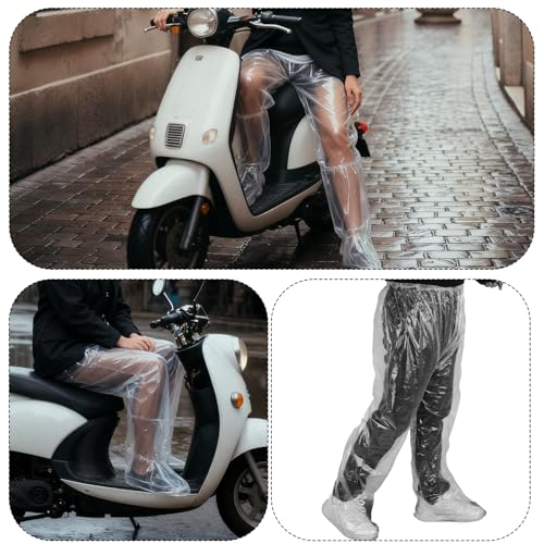 4 Pack Disposable Waterproof Rain Pants with Shoe Covers