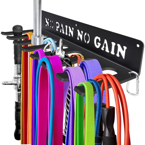 Heavy-Duty Wall-Mounted Gym Rack - NO PAIN NO GAIN Organizer