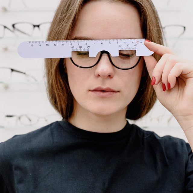 Pupillary Distance Ruler Set - 2pcs White Measuring Tool for Eyeglasses