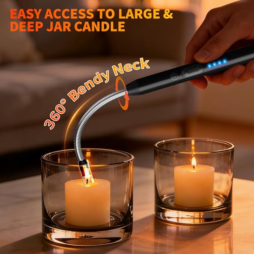 Rechargeable Type C Electric Lighters - 2 Pack, Black